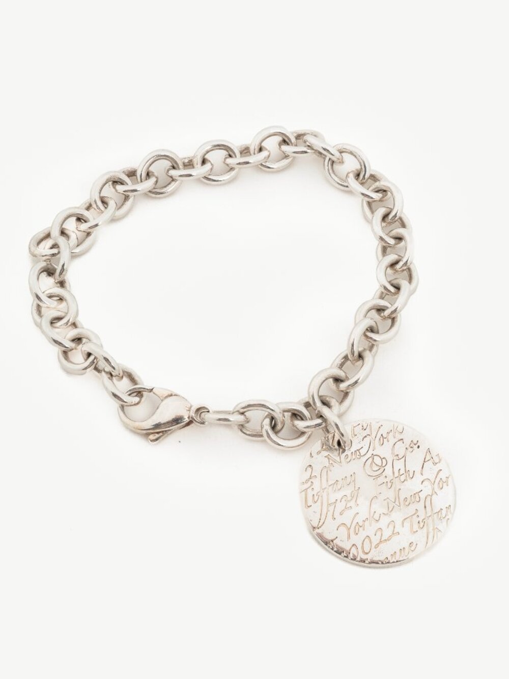 Tiffany & Co. Notes Sterling Silver Chain Charm Bracelet